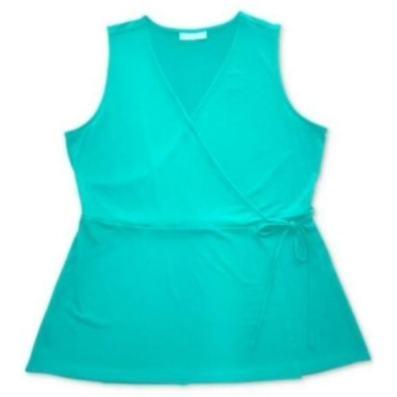 NWT Charter Club Cotton V-Neck Wrap Top - Picture 1 of 1
